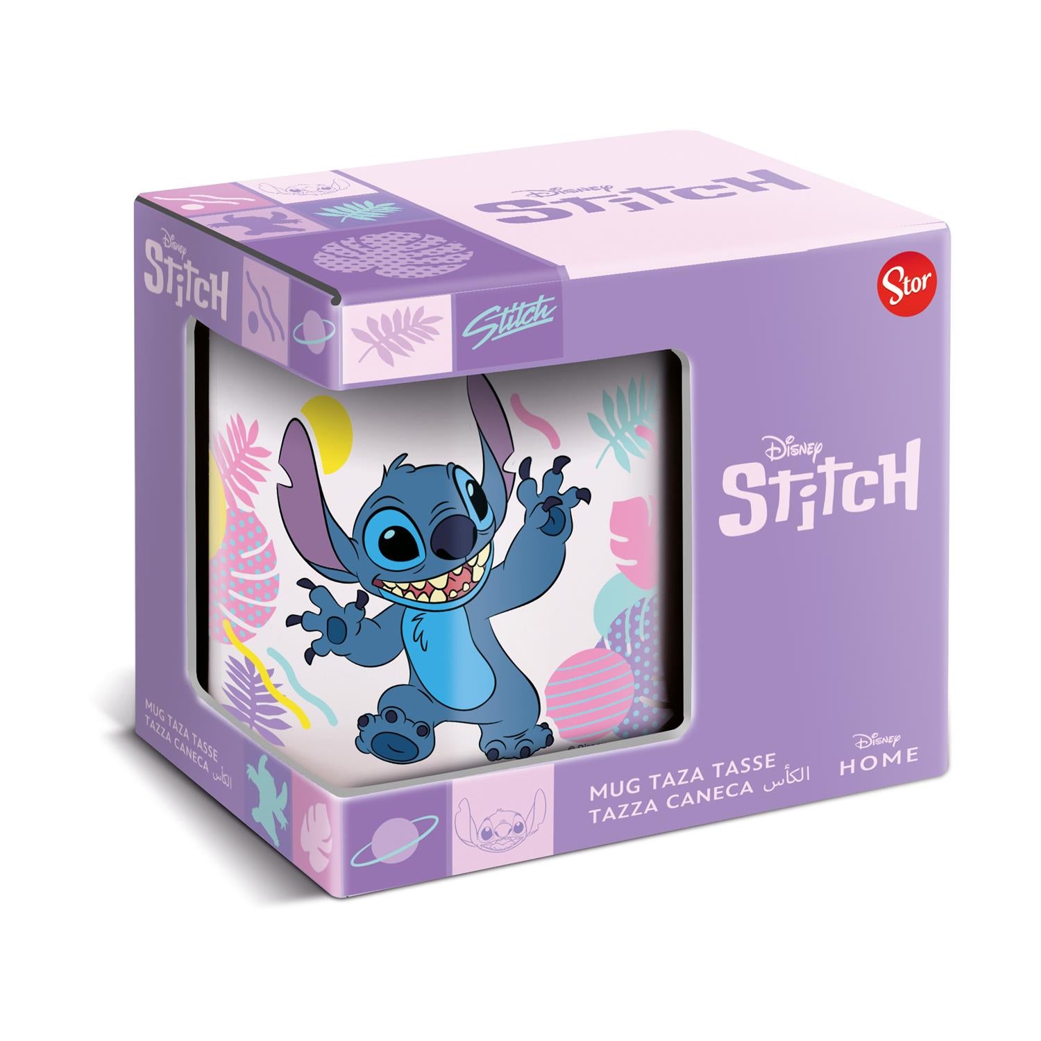 Stor Disney: Stitch & Angel Ohana DNLS – Stitch Safe DNLS – Stitch Hawaiian Flower – Κεραμικές Κούπες 325ml σε Συσκευασία Δώρου