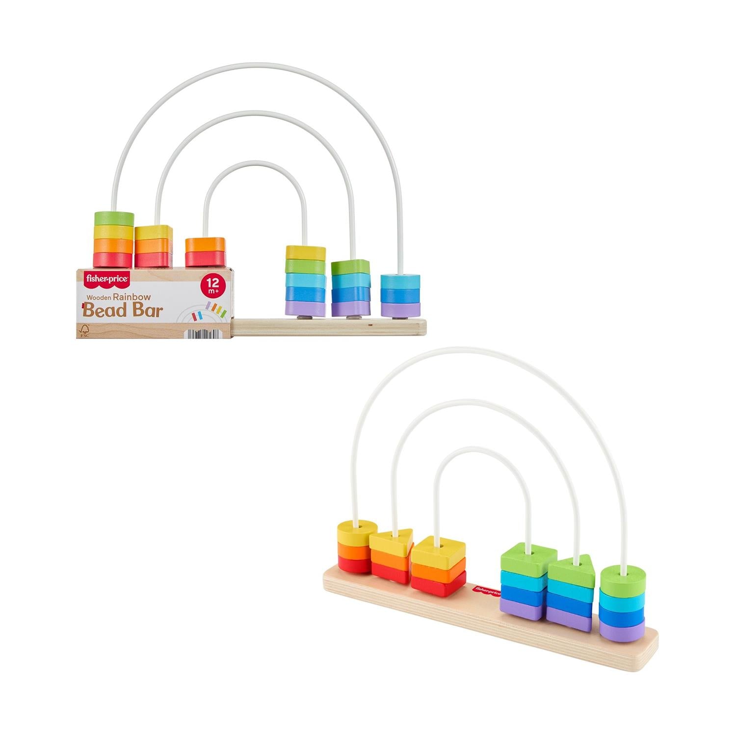 Fisher-Price®: Ξύλινο Ουράνιο Τόξο Bead Bar (JFG15)