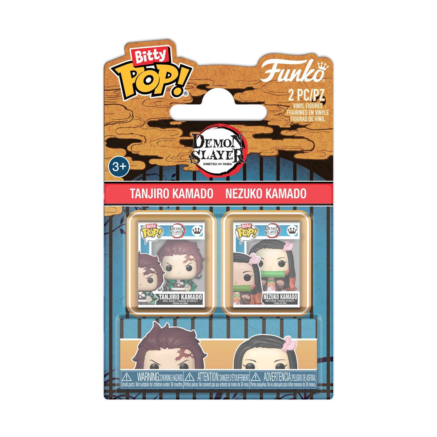Funko Bitty Pop! 2-Pack: Demon Slayer - Tanjiro Kamado & Nezuko Kamado Vinyl Figures