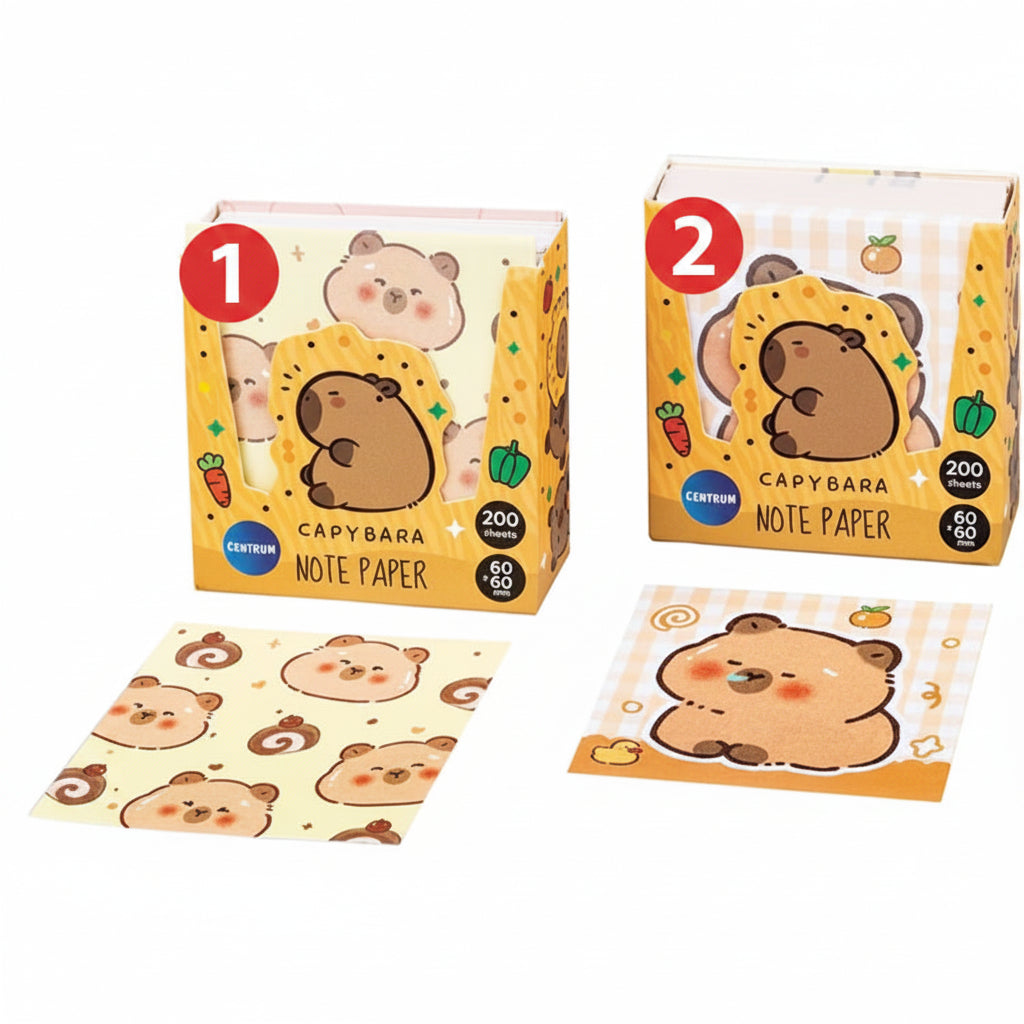 Χαρτάκια CENTRUM Capybara Κύβος 60x60mm - 2 σχέδια