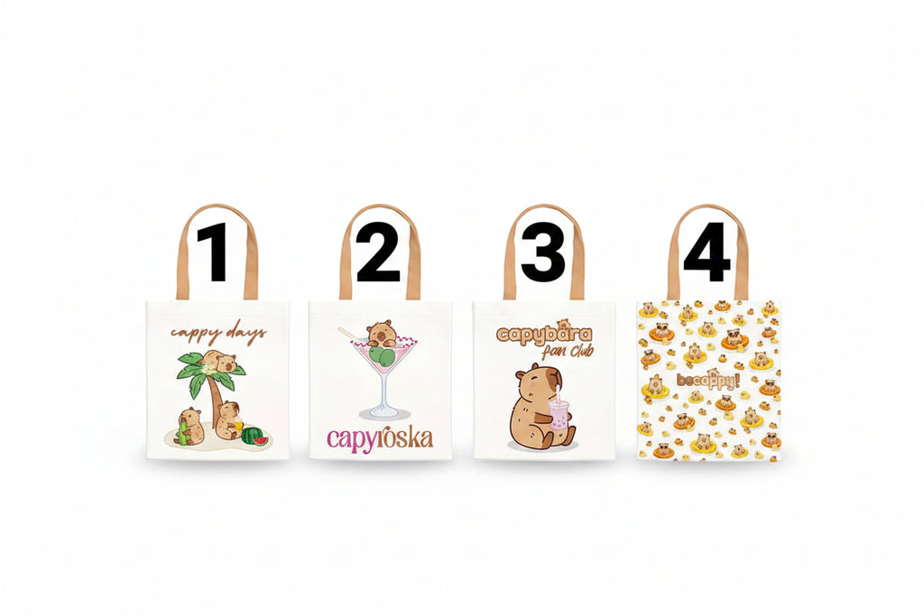 LEBEZ BeCappy Tote Bag Capybara - 4 σχέδια