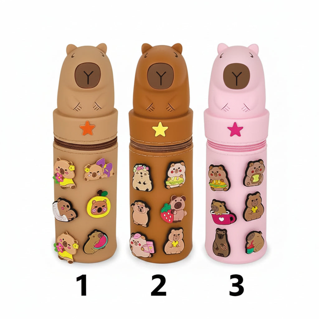 Κασετίνα LEBEZ Capybara Joy Pins - 3 χρώματα κλειστή