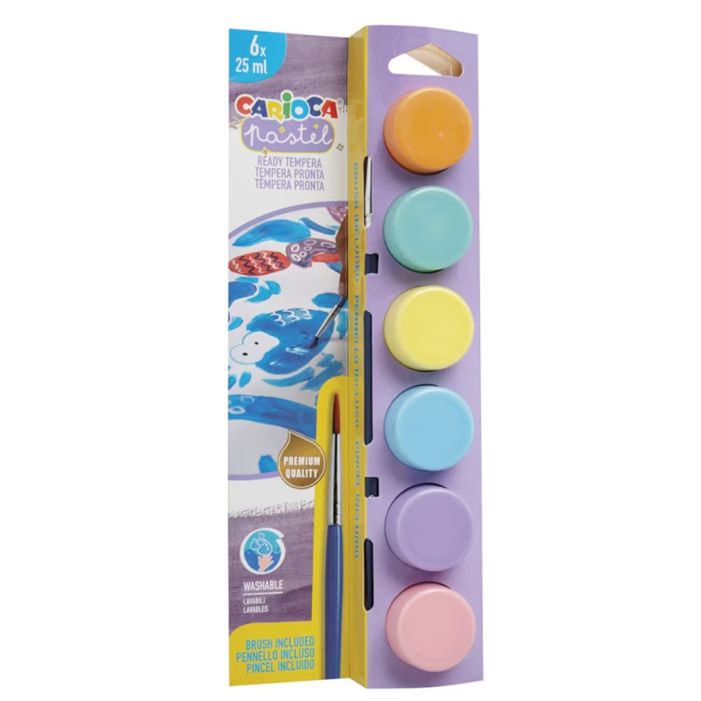 ΤΕΜΠΕΡΕΣ CARIOCA PASTEL ΣΕΤ ΒΑΖΑΚΙ 6/25ml
