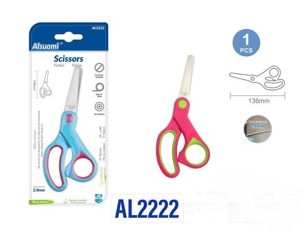 Ψαλίδι Γραφείου 13,6 cm – Διχρωμία Μπλε & Ροζ