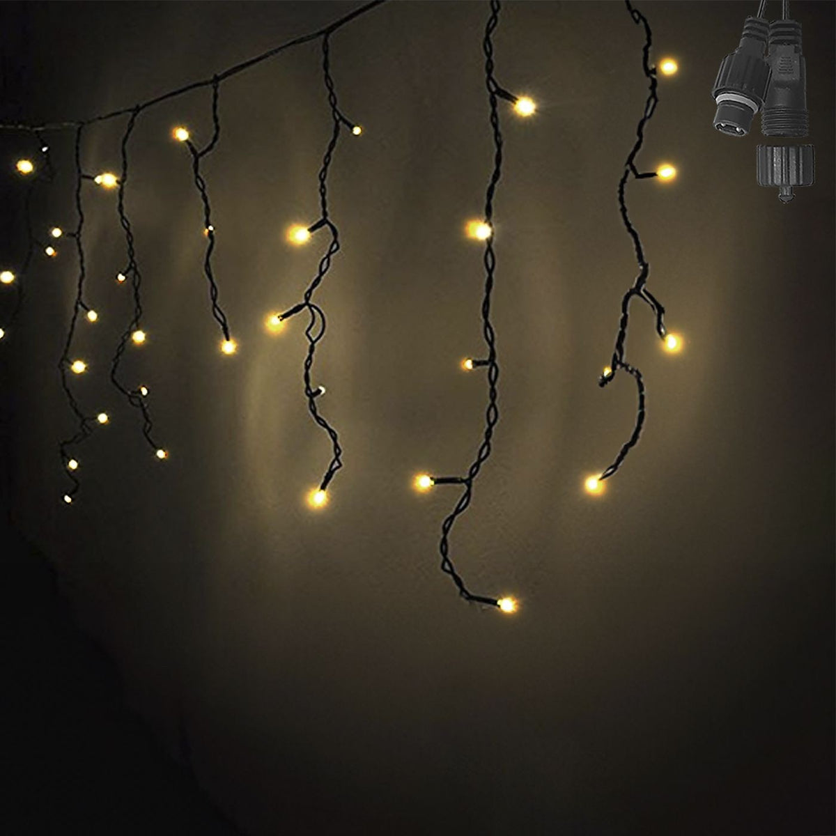 100 Λαμπάκια LED Λευκό Θερμό Βροχή με Επέκταση & Προγράμματα IP44 110x80cm (δεν Περιέχεται ο Μετασχηματιστής) Xmasfest 1133500