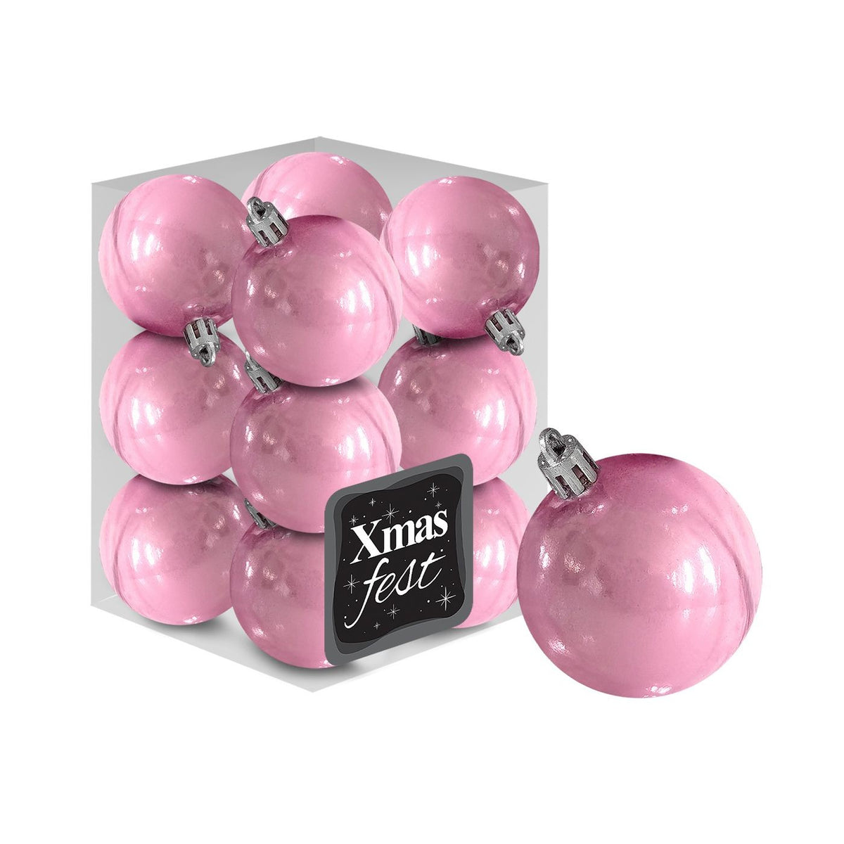 Μπάλες Περλέ ροζ πακ=12τεμ φ4 ø4cm Xmasfest 1133552