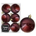 Μπάλες Γυαλιστερές Μπορντώ πακ=6τεμ φ10 ø10cm Xmasfest 1133563