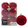 Μπάλες Βελούδινες Μπορντώ πακ=6τεμ φ8 ø8cm Xmasfest 1133571