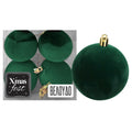 Μπάλες Βελούδινες Κυπαρίσσι πακ=4τεμ φ10 ø10cm Xmasfest 1133576