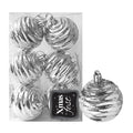 Μπάλες Σμιλεμένες Ασημί πακ=6τεμ φ6 ø6cm Xmasfest 1133577