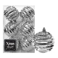 Μπάλες Σμιλεμένες Ασημί πακ=6τεμ φ8 ø8cm Xmasfest 1133578
