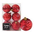 Μπάλες Σμιλεμένες Κόκκινες πακ=6τεμ φ8 ø8cm Xmasfest 1133580