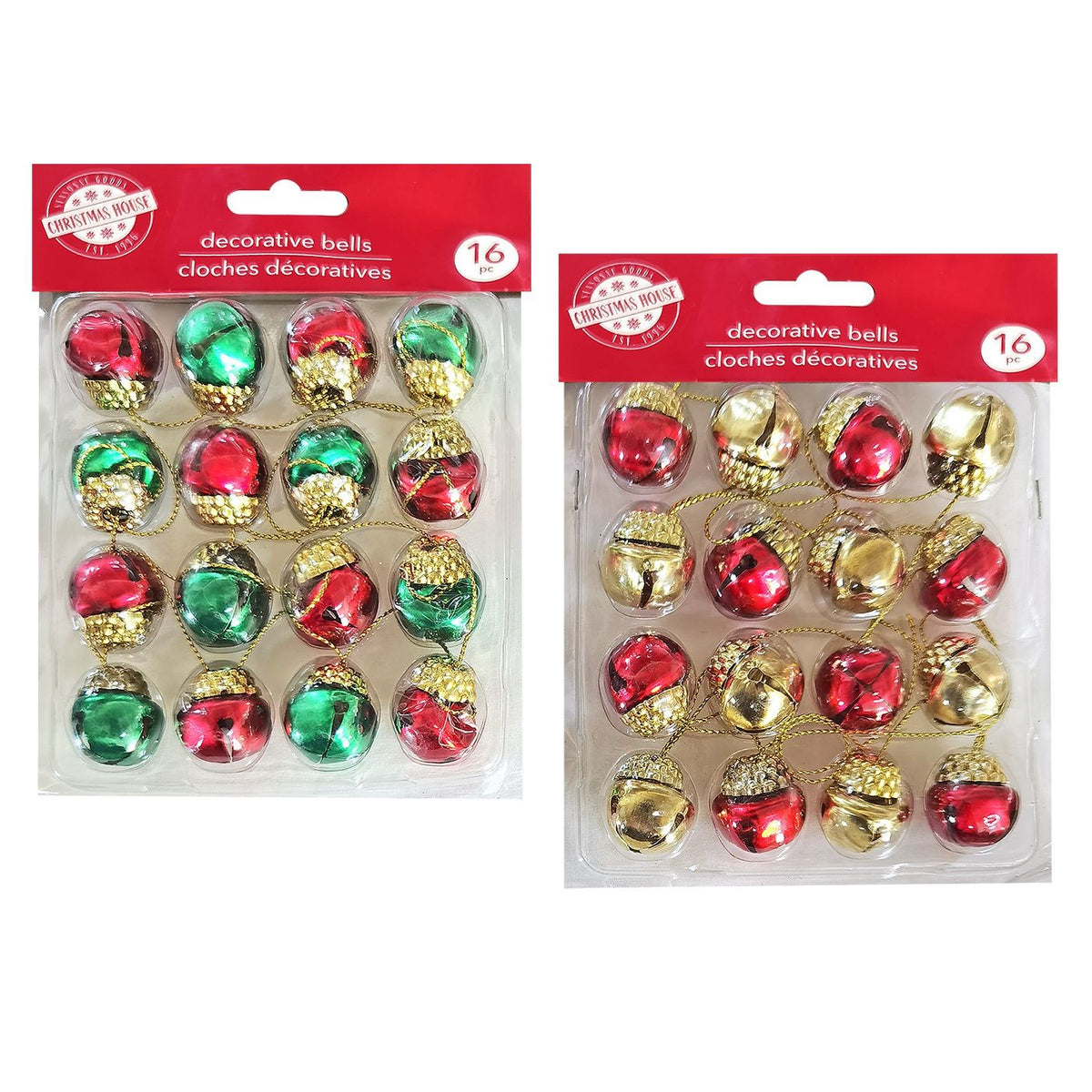 Καμπανάκια Σχέδιο Κουκουνάρι σετ=16τεμ 2x2cm Xmasfest 1133614