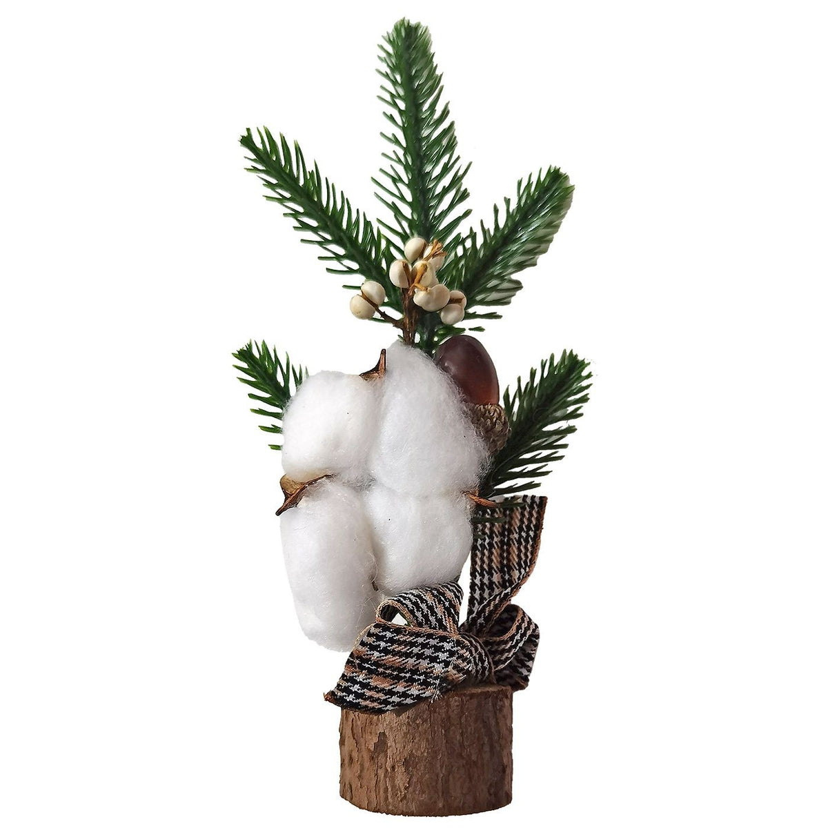 Δεντράκι σε Κορμό με Καρώ Φιόγκο 24cm Xmasfest 1133651