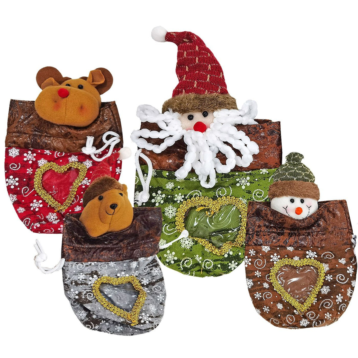 Τσαντάκι Πουγκί με Παράθυρο & Φιγούρα Xmas 24x16cm Xmasfest 1133692