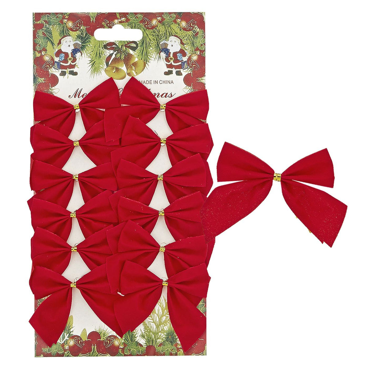 Φιόγκοι Κόκκινοι σετ=12τεμ 5,5x6cm Xmasfest 113390