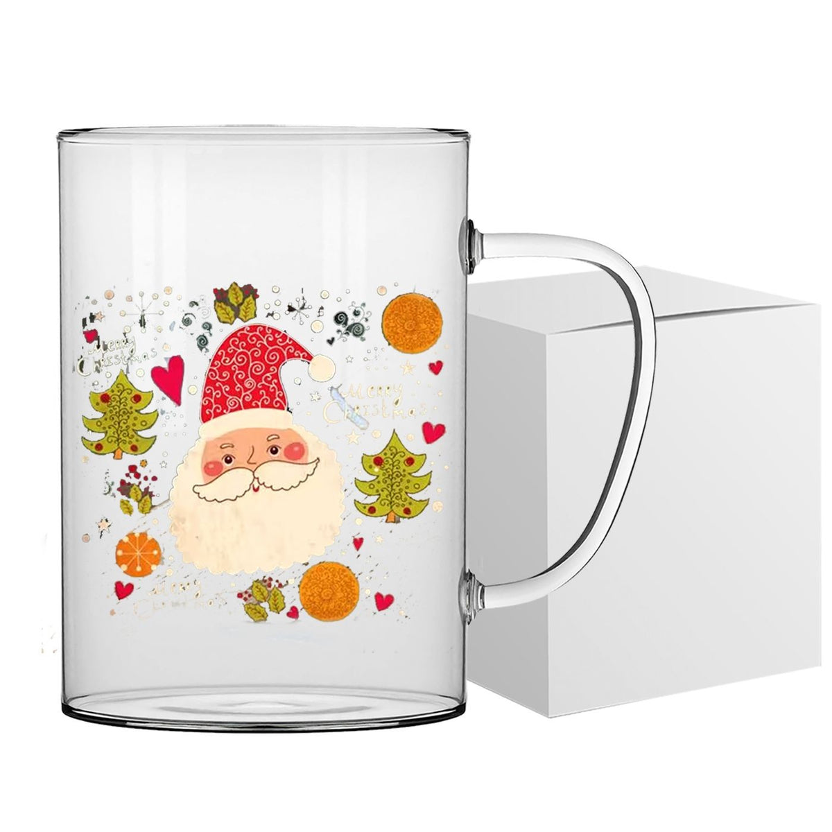 Κούπα Γυάλινη Borosilicate Άγιος Βασίλης 380ml Xmasfest 1133880