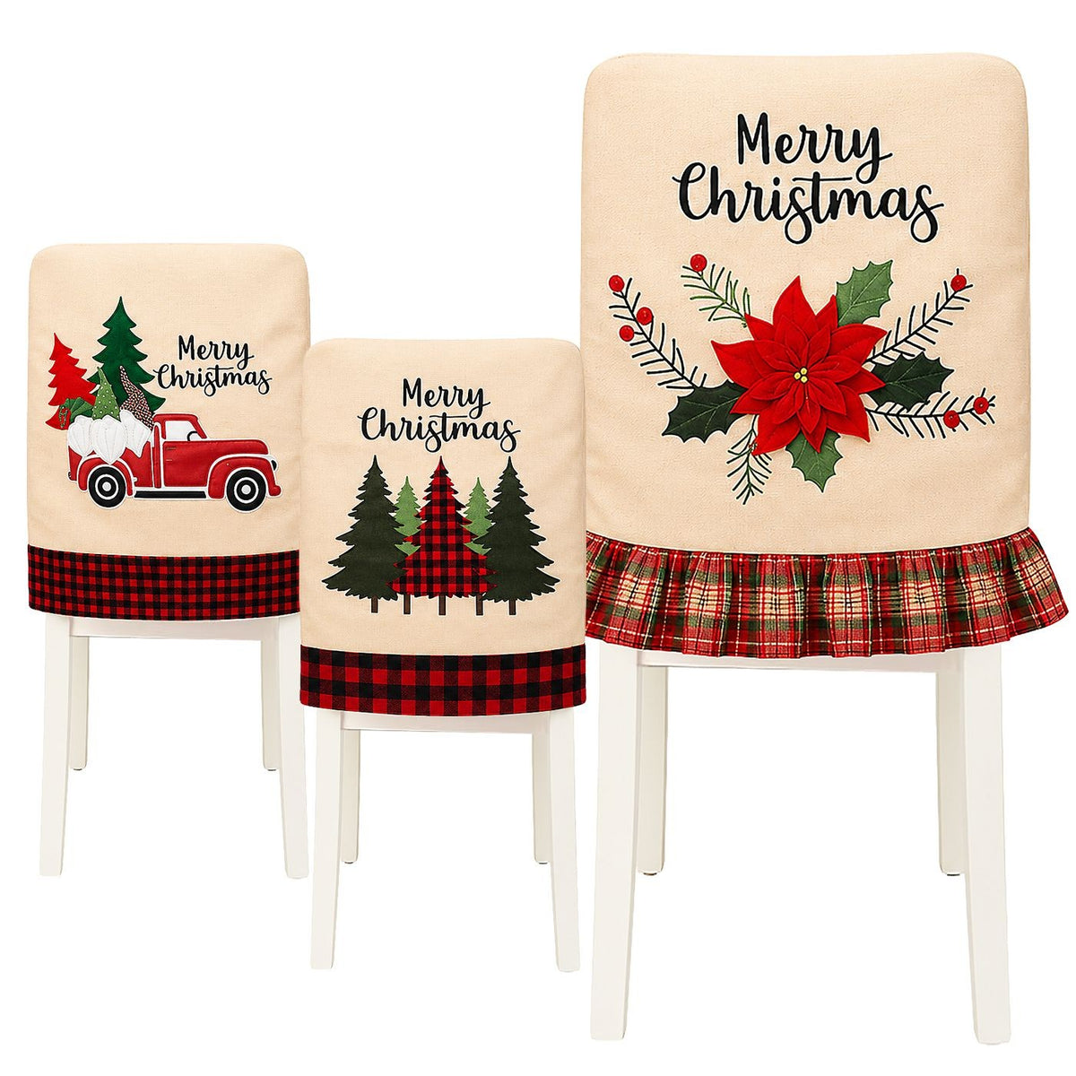 Κάλυμμα Πλάτης Καρέκλας Λινάτσα με 3D Αλεξανδρινό 54x49cm Xmasfest 1133957