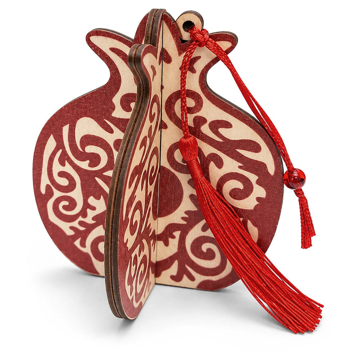 Ρόδι Ξύλινο 3D Κρεμαστό 11x9,5cm Xmasfest 1134014