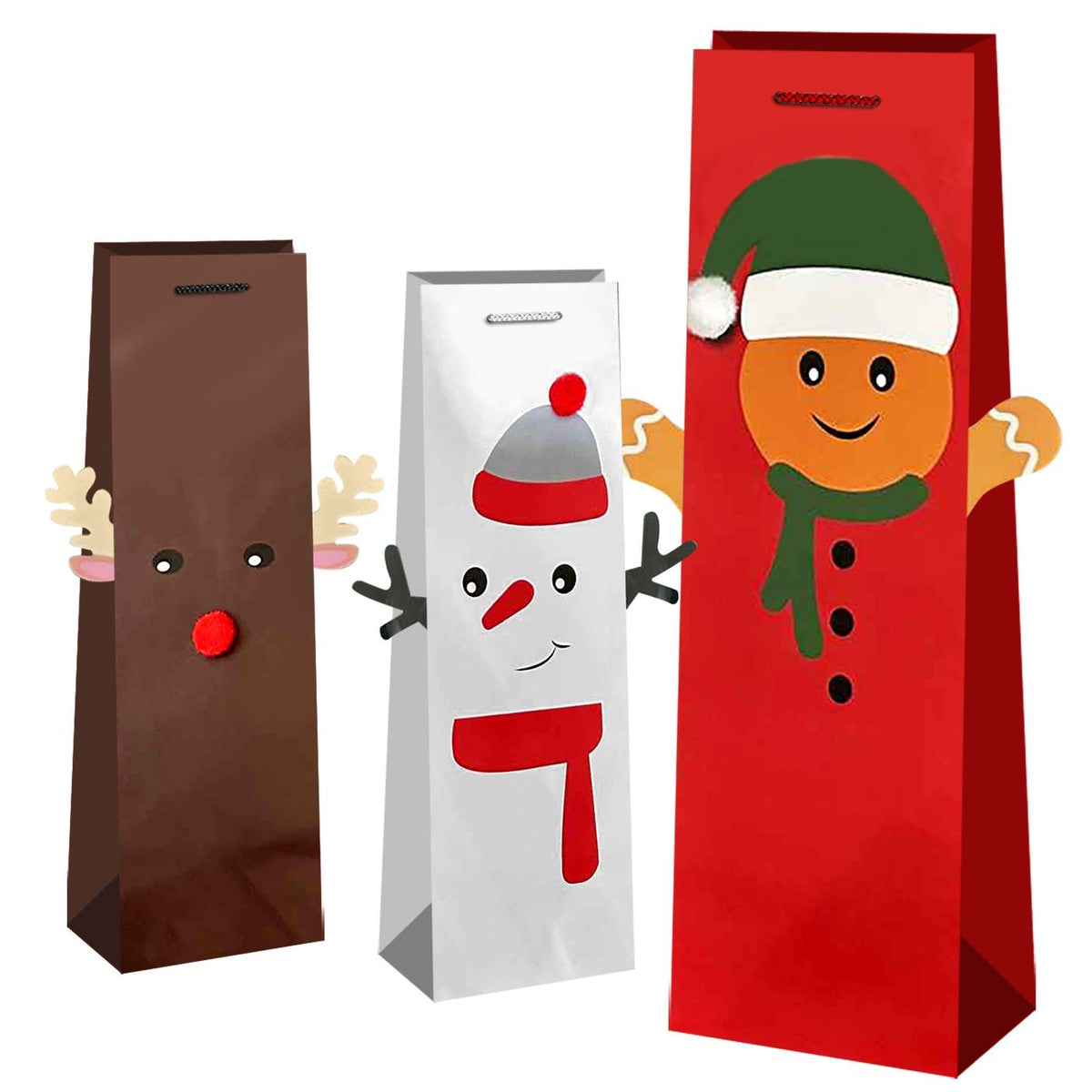Τσάντα Δώρου Χάρτινη Ποτού Xmas Φιγούρα 37x13x13cm Xmasfest 1134022