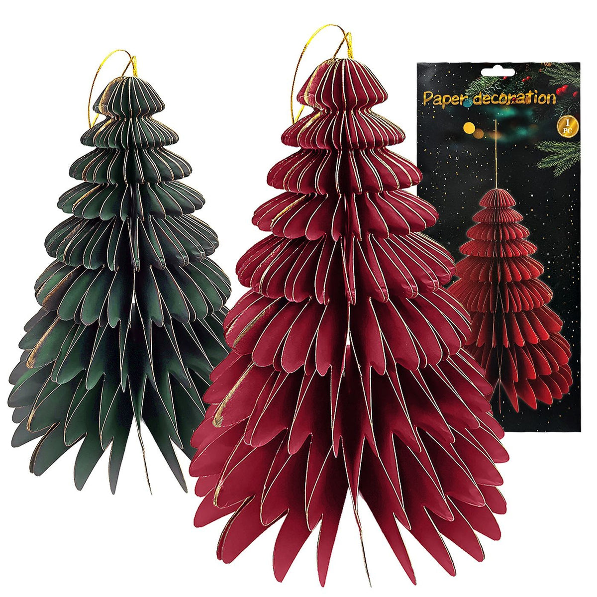 Δέντρο Χάρτινο 3D Πτυσσόμενο 31x24cm Xmasfest 1134041
