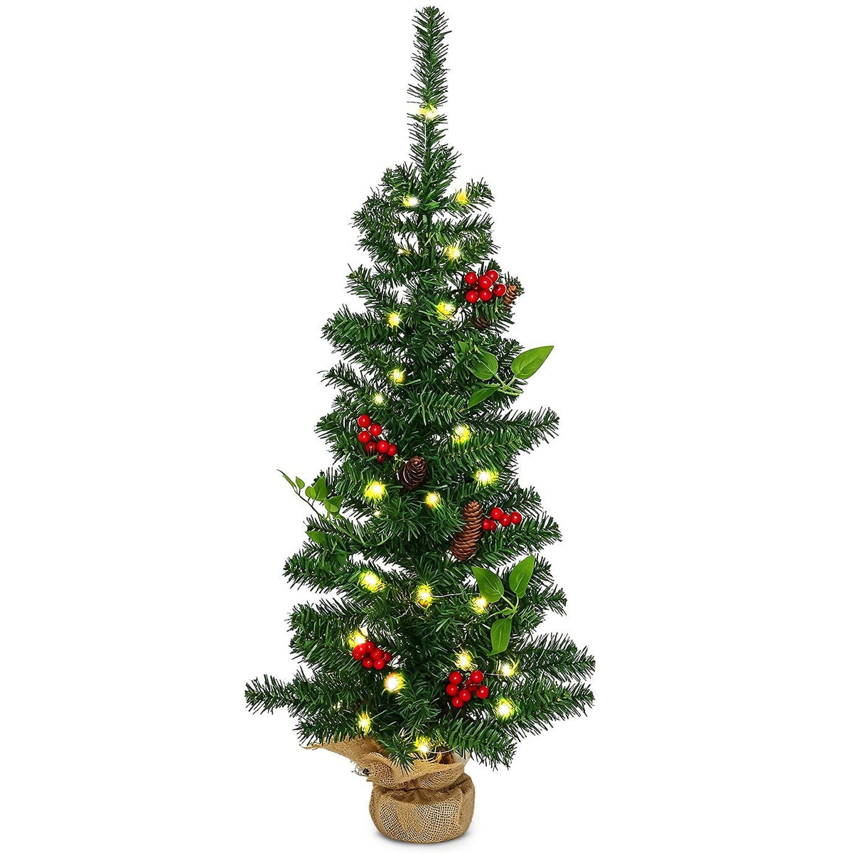 Δέντρο με Στολίδια και 40 LED, με Βάση Γιούτα 90cm Xmasfest 1134079