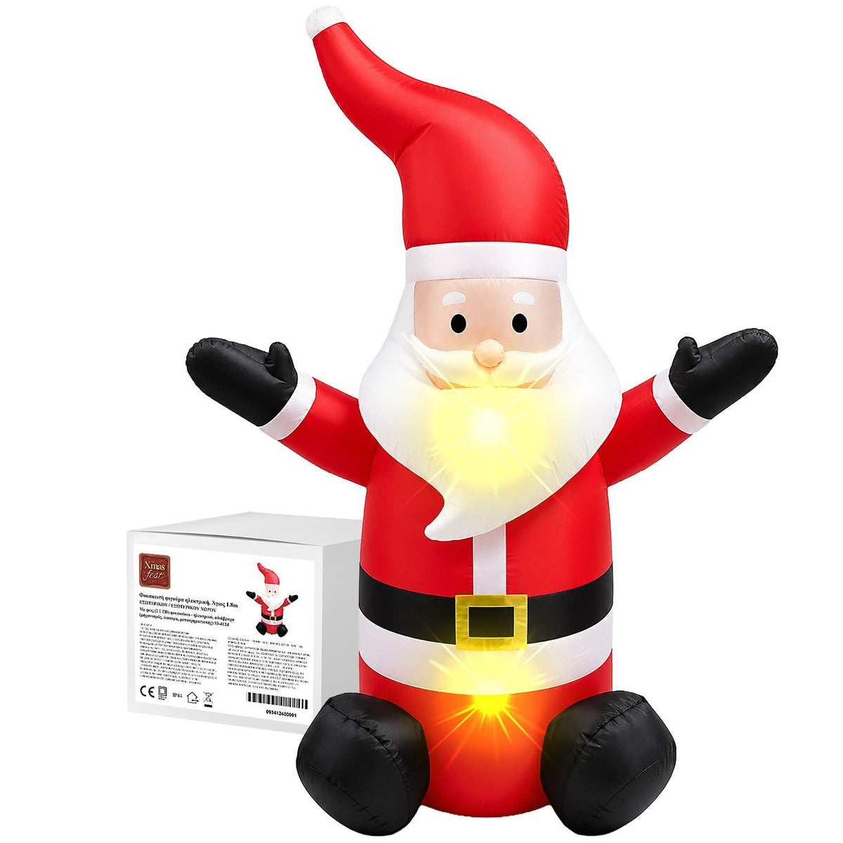 Φουσκωτή Φιγούρα Ηλεκτρική. Άγιος IP44 1,8m Xmasfest 1134144