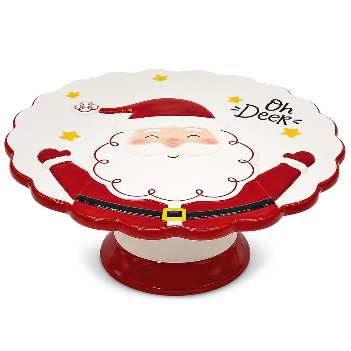 Δίσκος Διακοσμητικός Πορσελάνης με Πόδι Xmas ø21,5x7,5cm Xmasfest 1134171