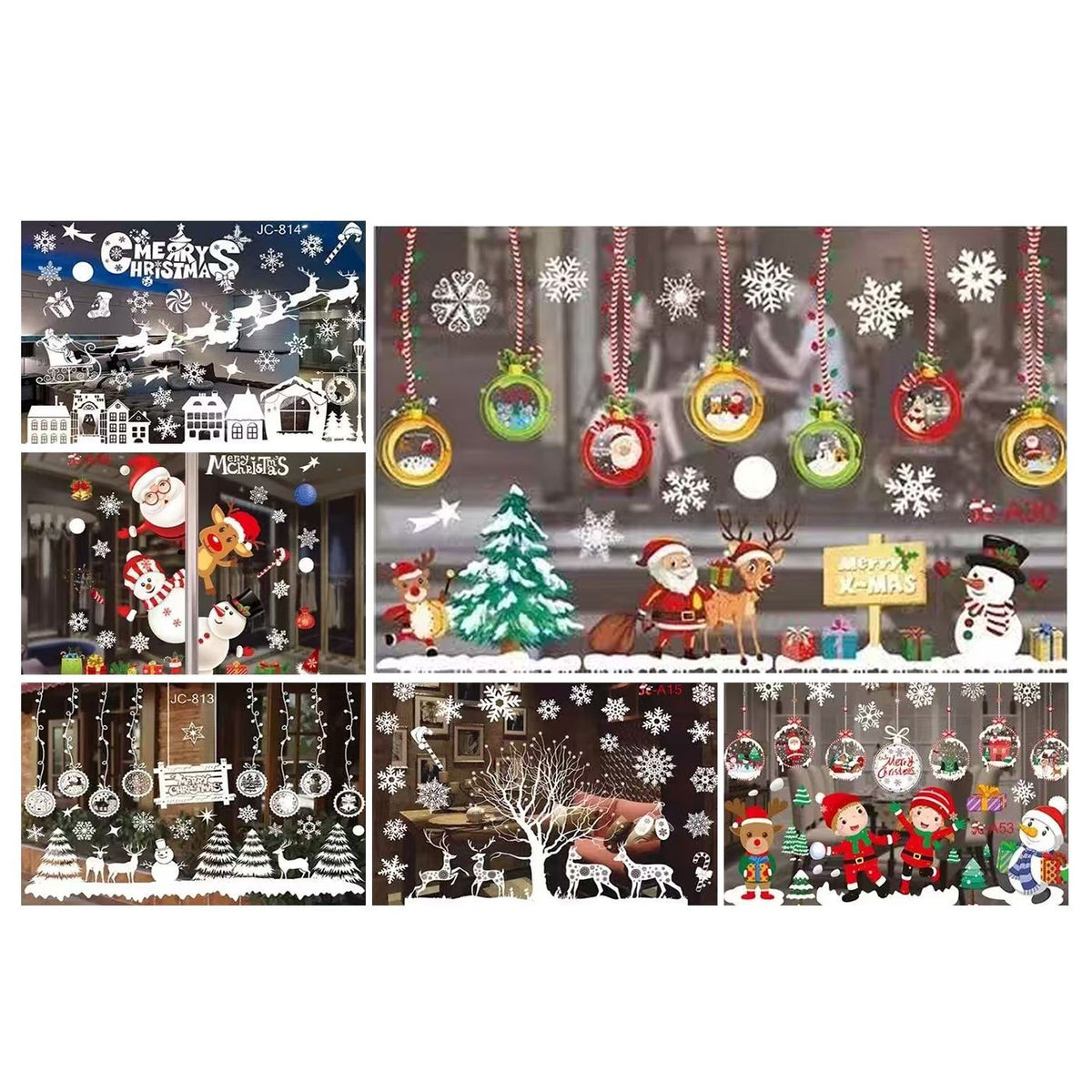 Αυτοκόλλητο Ρολό Βιτρίνας Λευκά Σχέδια 50x35cm Xmasfest 1134232