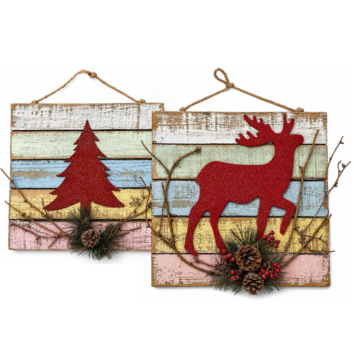 Πινακίδα Xmas Ξύλινη Κρεμαστή 30x31cm Xmasfest 1134297