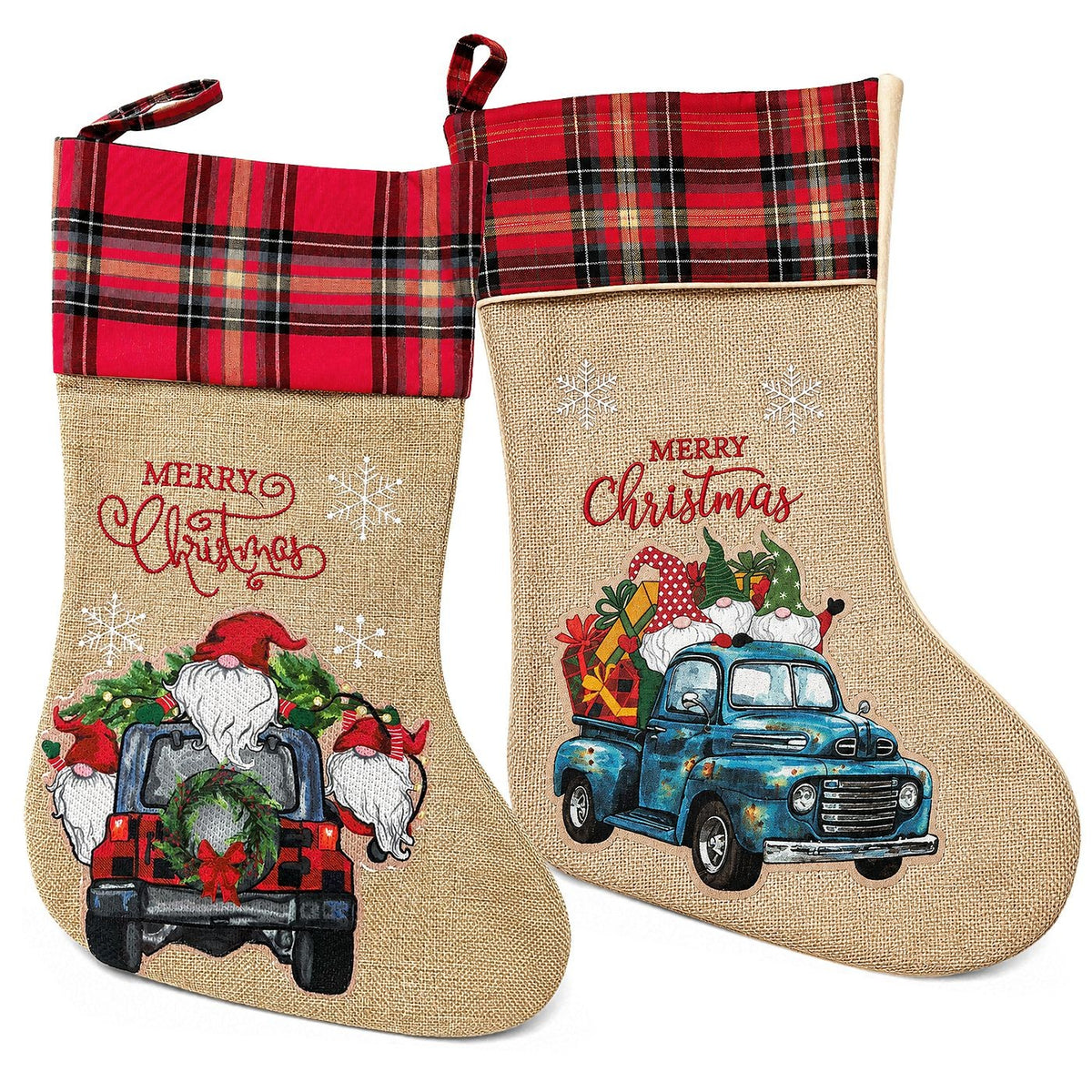 Μπότα Xmas Λινάτσα με Καρό & Σχέδιο 47x26cm Xmasfest 1134298