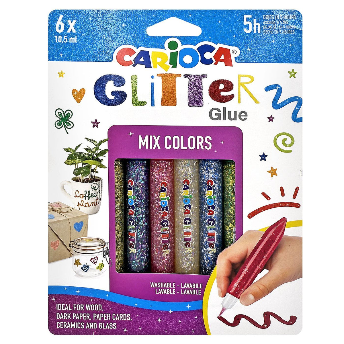 Κόλα Glitter Multi σετ=6τ Carioca 6x10,5ml Carioca 42112