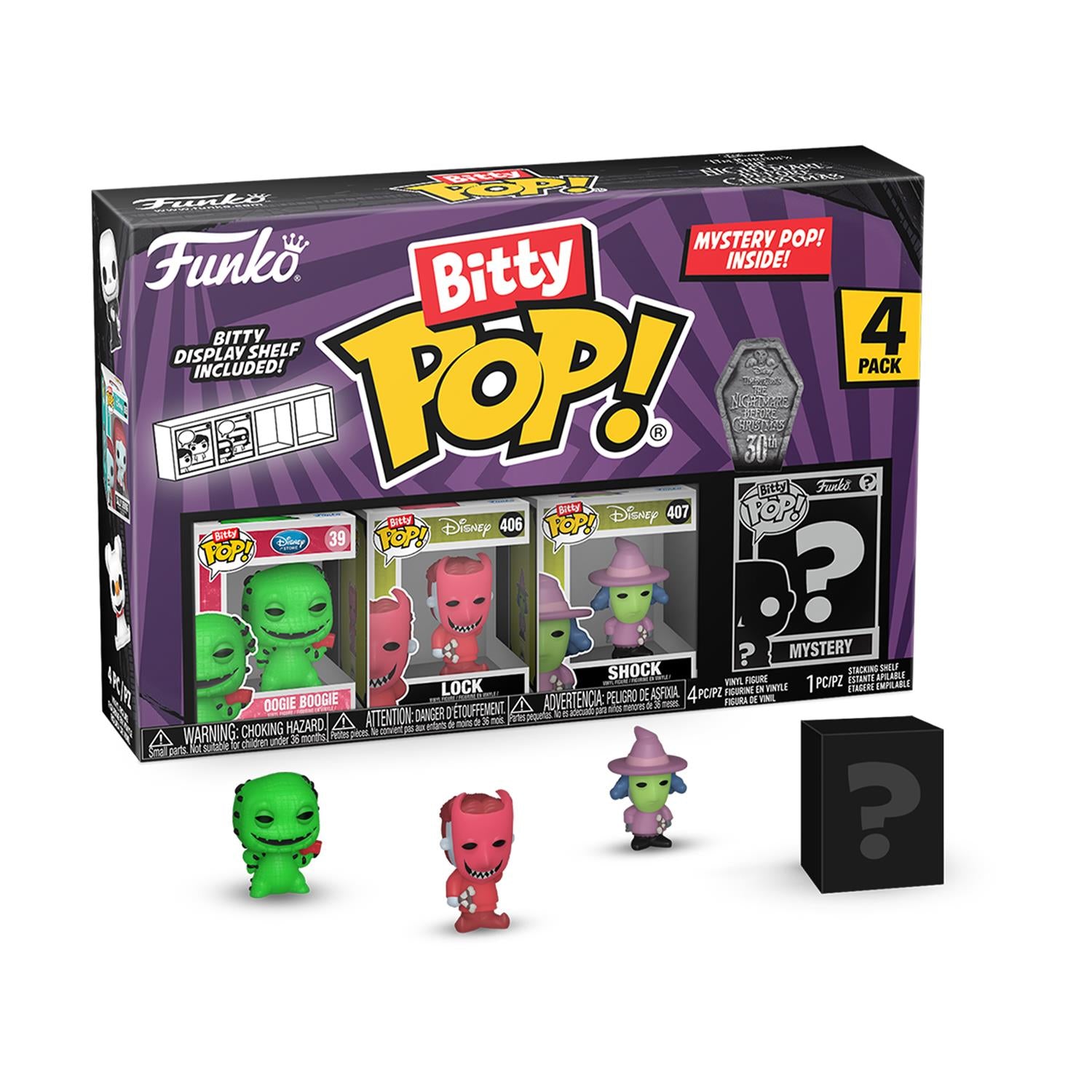 Funko Bitty Pop! 4-Pack: Disney The Nightmare Before Christmas 30th - Oogie Boogie Vinyl Figures