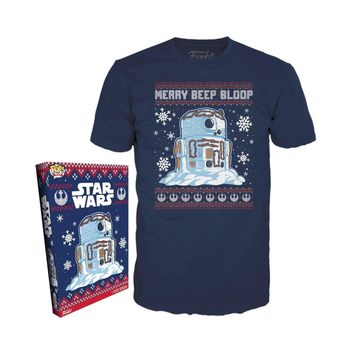 Funko Boxed Tees: Disney Star Wars Holiday - R2-D2 Snowman (M)
