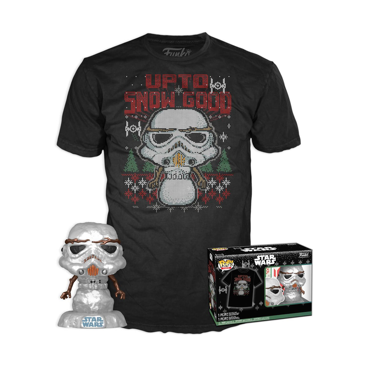 Funko Pop! Tees (Adult) Disney: Star Wars - Holiday Stormtrooper (Metallic) Vinyl Figure & T-Shirt (L)