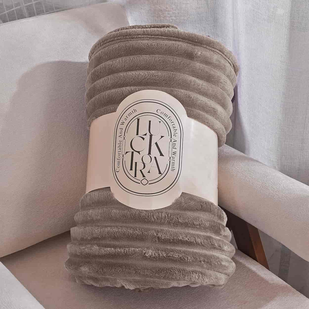 Κουβέρτα Extra Soft Ribbed Blanket με Ανάγλυφες Ρίγες - Καφέ