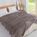 Κουβέρτα Extra Soft Ribbed Blanket με Ανάγλυφες Ρίγες - Καφέ