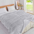 Κουβέρτα Extra Soft Ribbed Blanket με Ανάγλυφες Ρίγες - Ανοιχτό Γκρι