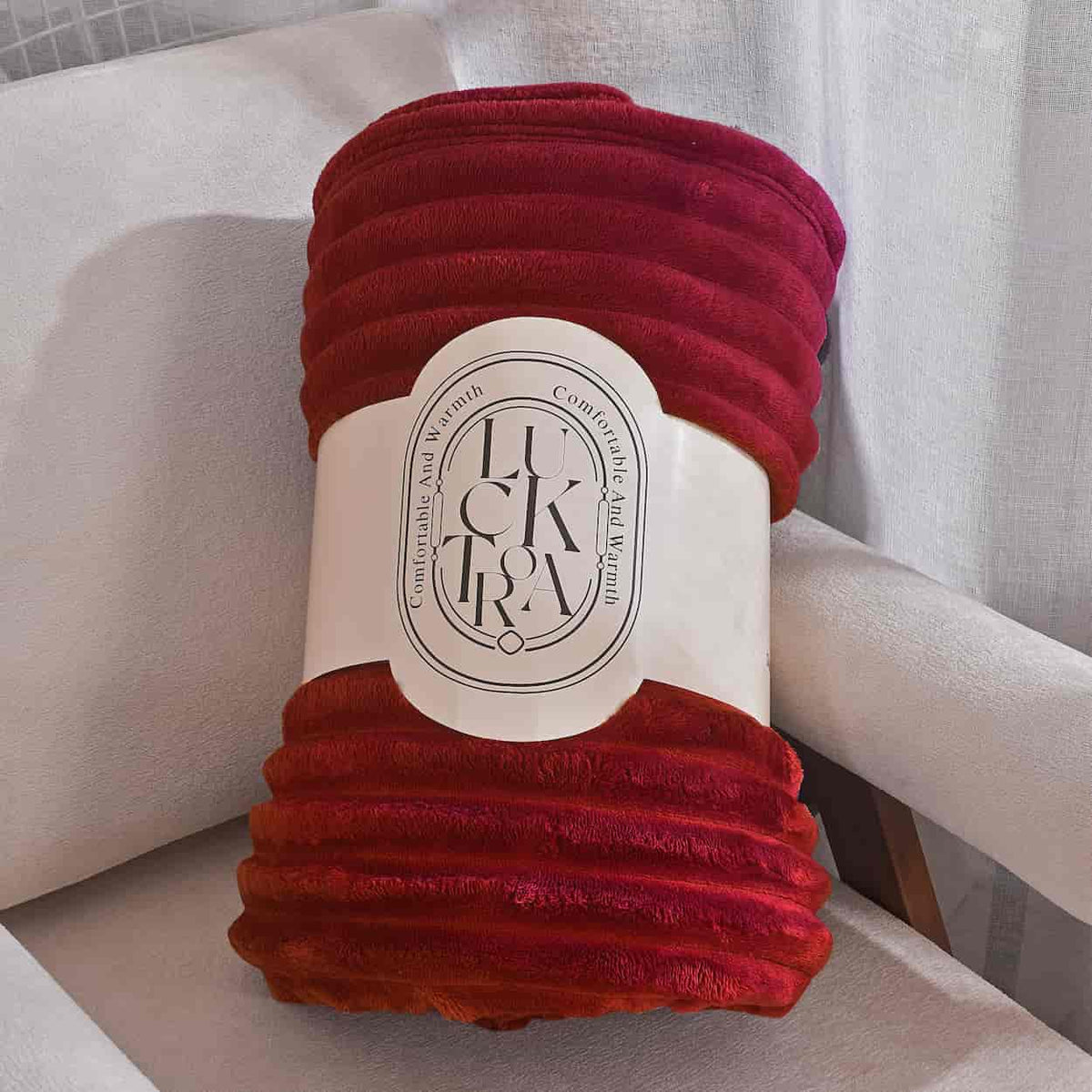 Κουβέρτα Extra Soft Ribbed Blanket με Ανάγλυφες Ρίγες – Κόκκινη