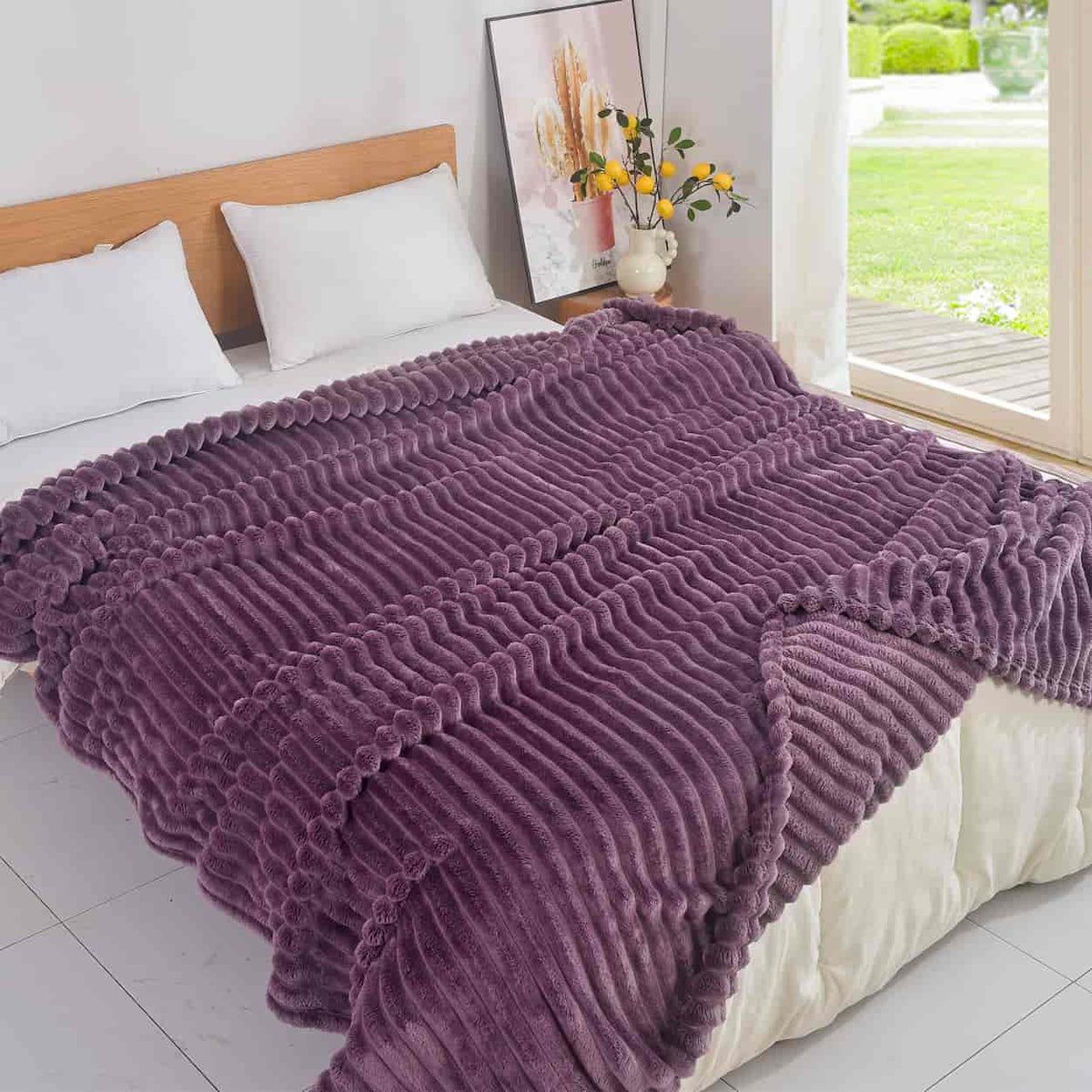 Κουβέρτα Extra Soft Ribbed Blanket με Ανάγλυφες Ρίγες