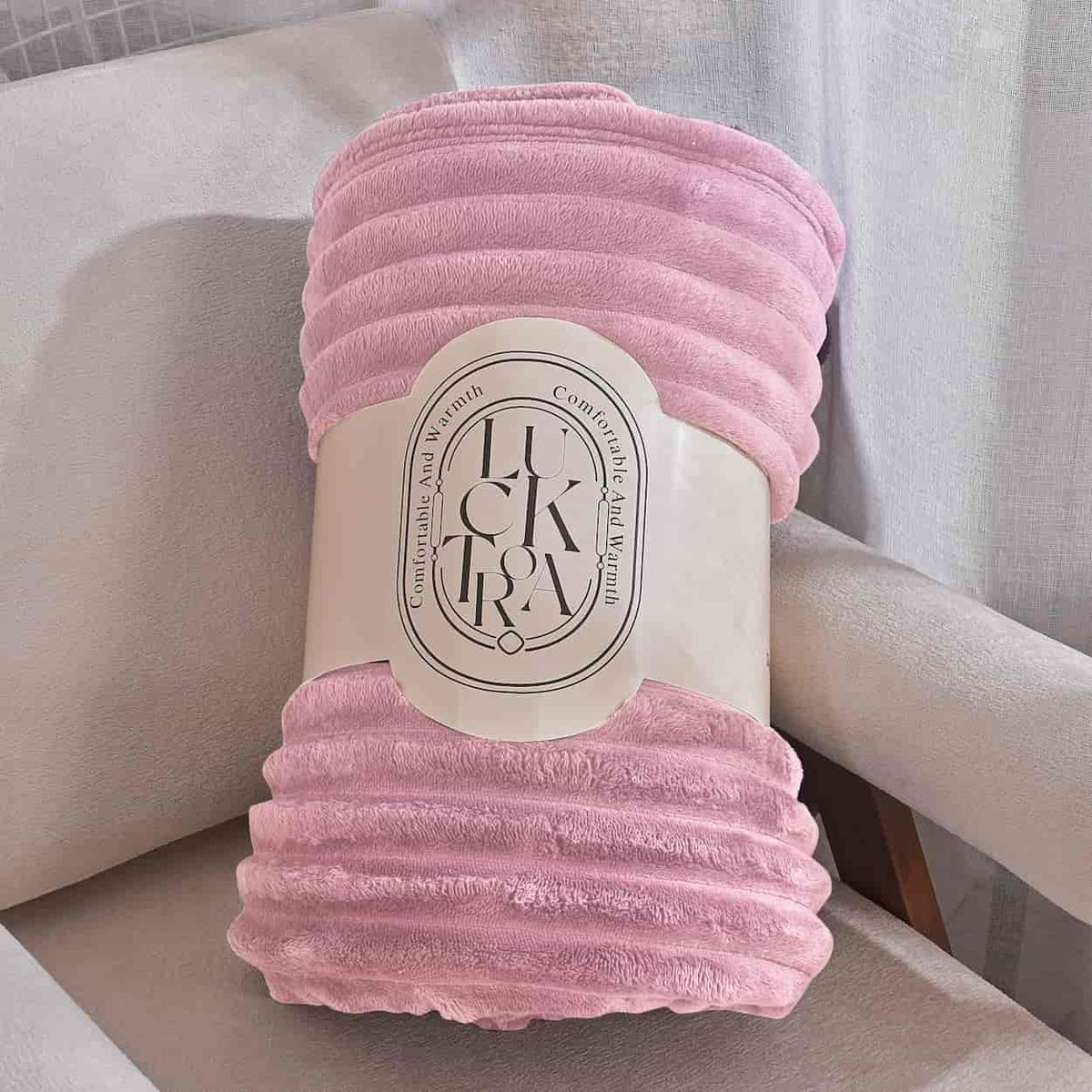 Κουβέρτα Extra Soft Ribbed Blanket με Ανάγλυφες Ρίγες - Ροζ