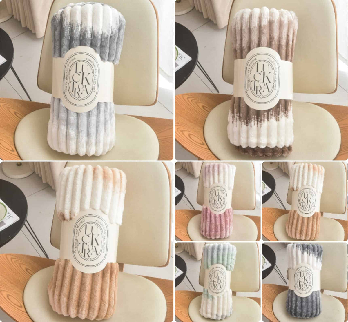 Κουβέρτα Extra Soft Ribbed Blanket με Ανάγλυφες Ρίγες - Καφέ–Μπεζ–Εκρού