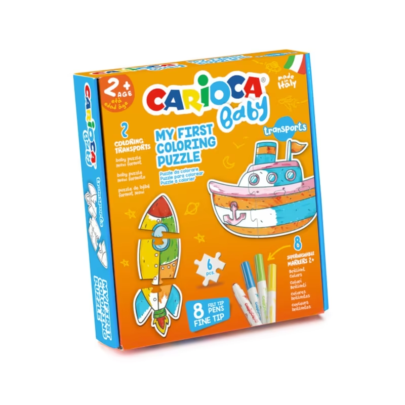 ΣΕΤ ΖΩΓΡΑΦΙΚΗΣ CARIOCA BABY COLORING PUZZLE TRANSPORTS
