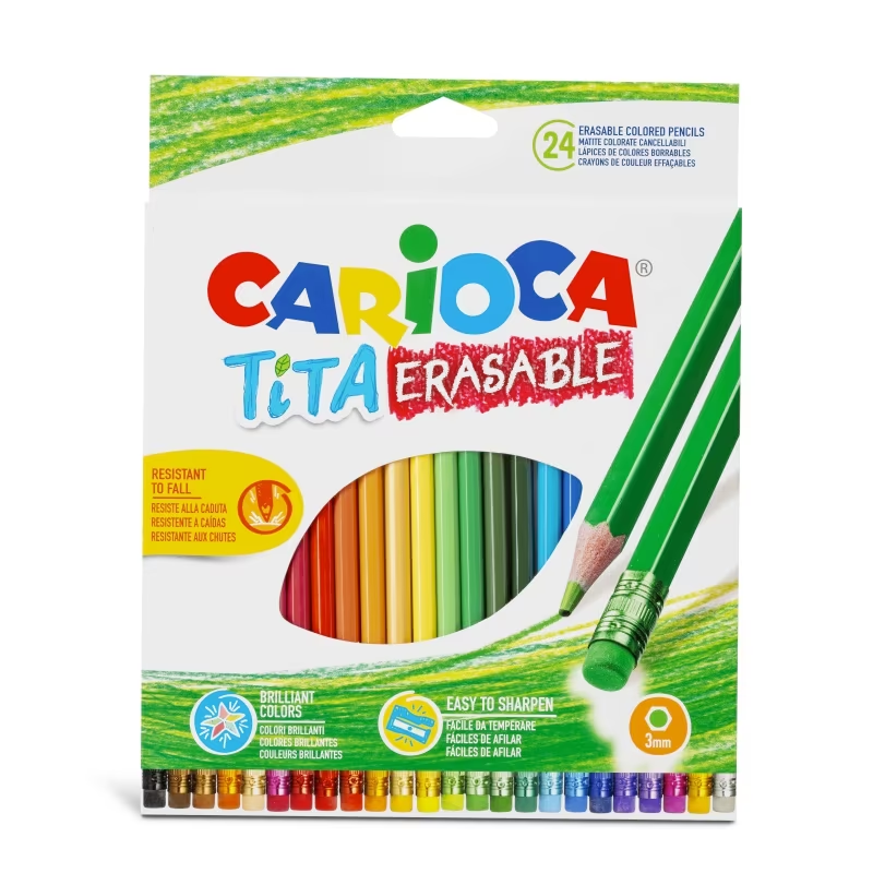 ΚΡΑΓΙΟΝ ΧΡΩΜΑΤΙΣΤΑ CARIOCA ΤΙΤΑ 24 χρωμ.ΜΕ ΓΟΜΑ