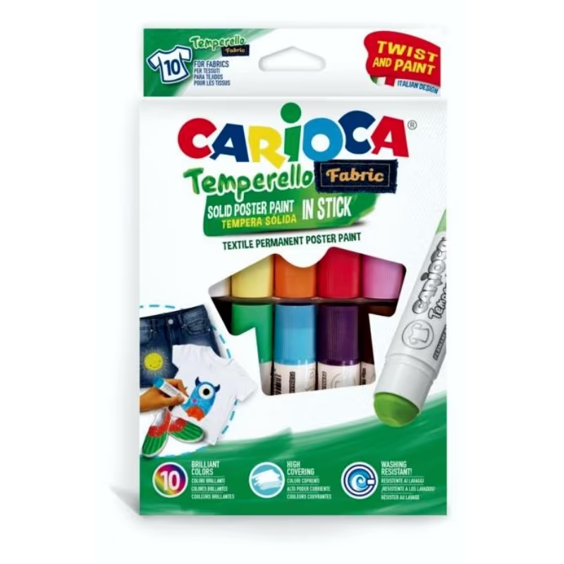 Μαρκαδόροι Carioca Fabric Maxi Tip – Σετ 12 Χρωμάτων