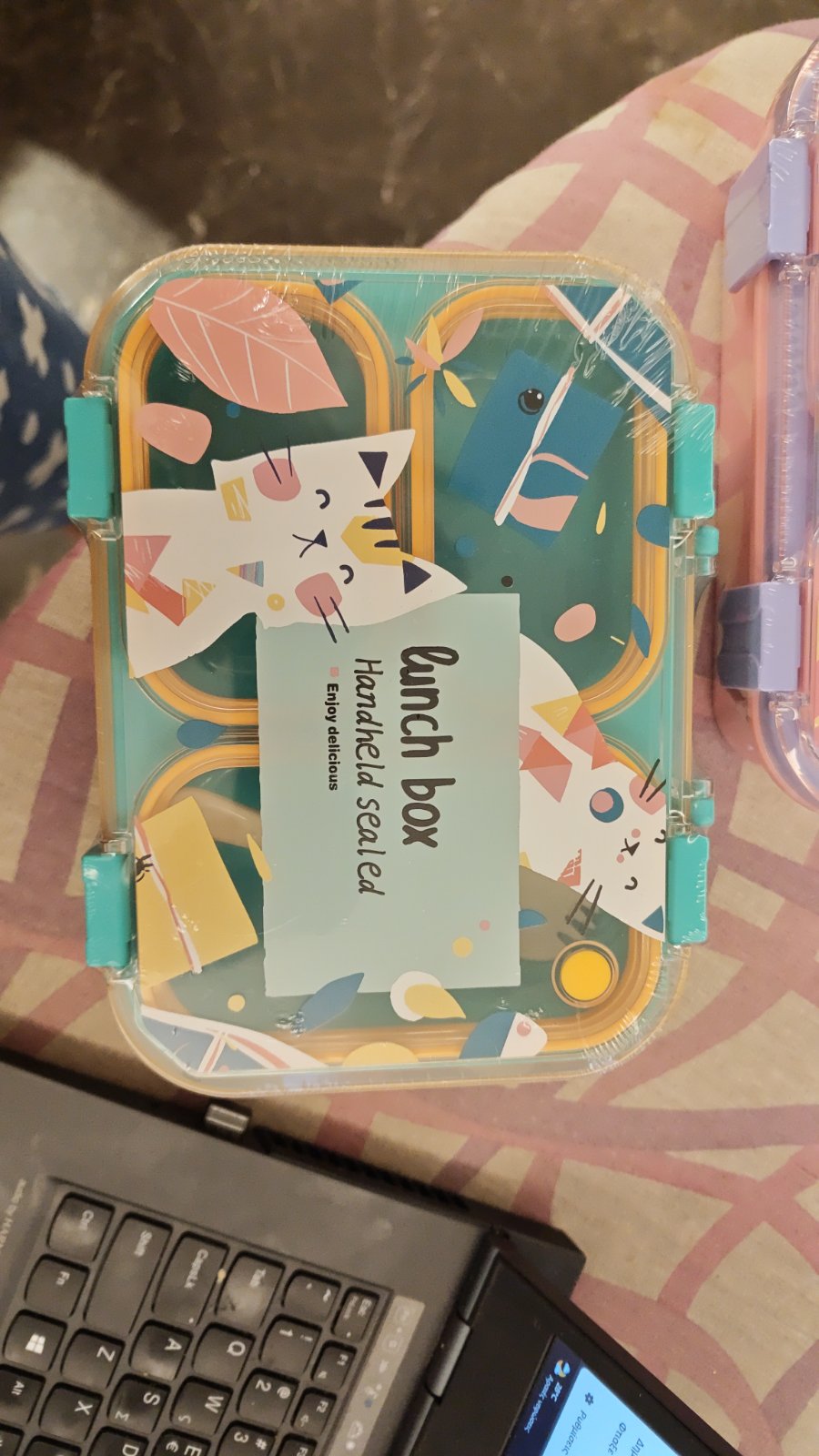 Handheld Sealed Lunch Box Τιρκουάζ - πραγματική 1