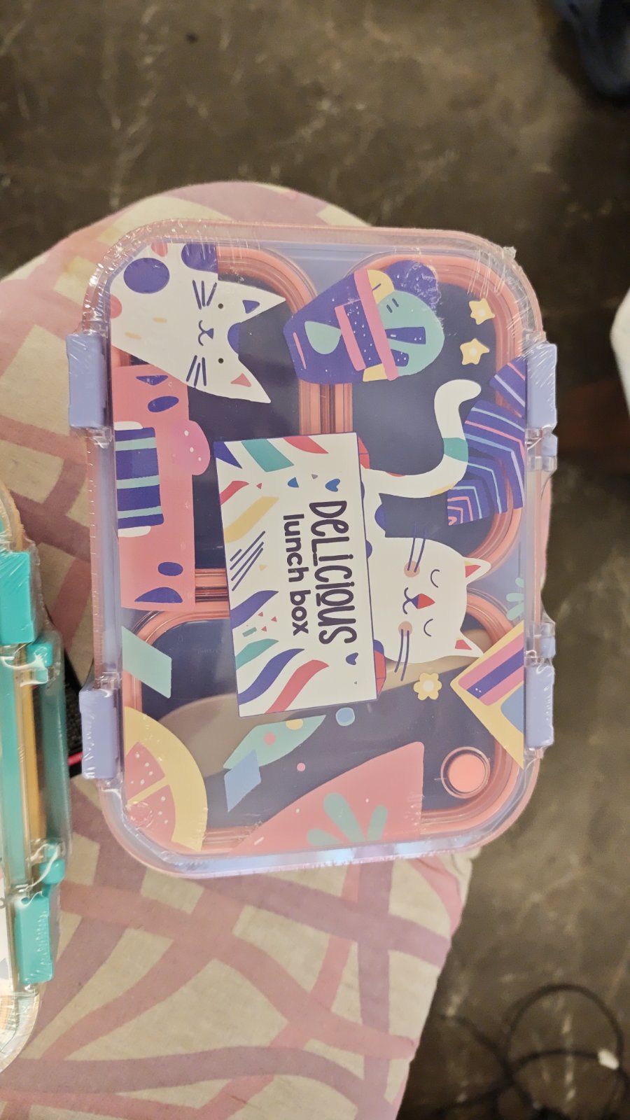 Handheld Sealed Lunch Box Τιρκουάζ - πραγματική 2