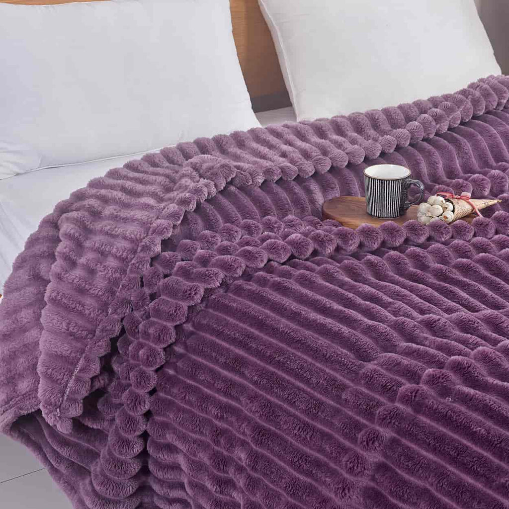 Κουβέρτα Extra Soft Ribbed Blanket με Ανάγλυφες Ρίγες