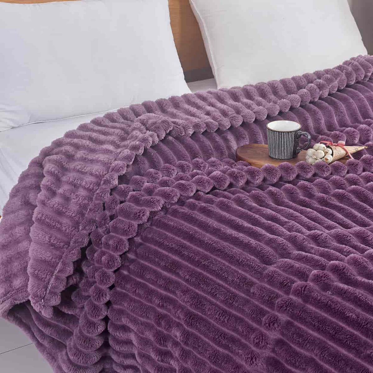 Κουβέρτα Extra Soft Ribbed Blanket με Ανάγλυφες Ρίγες