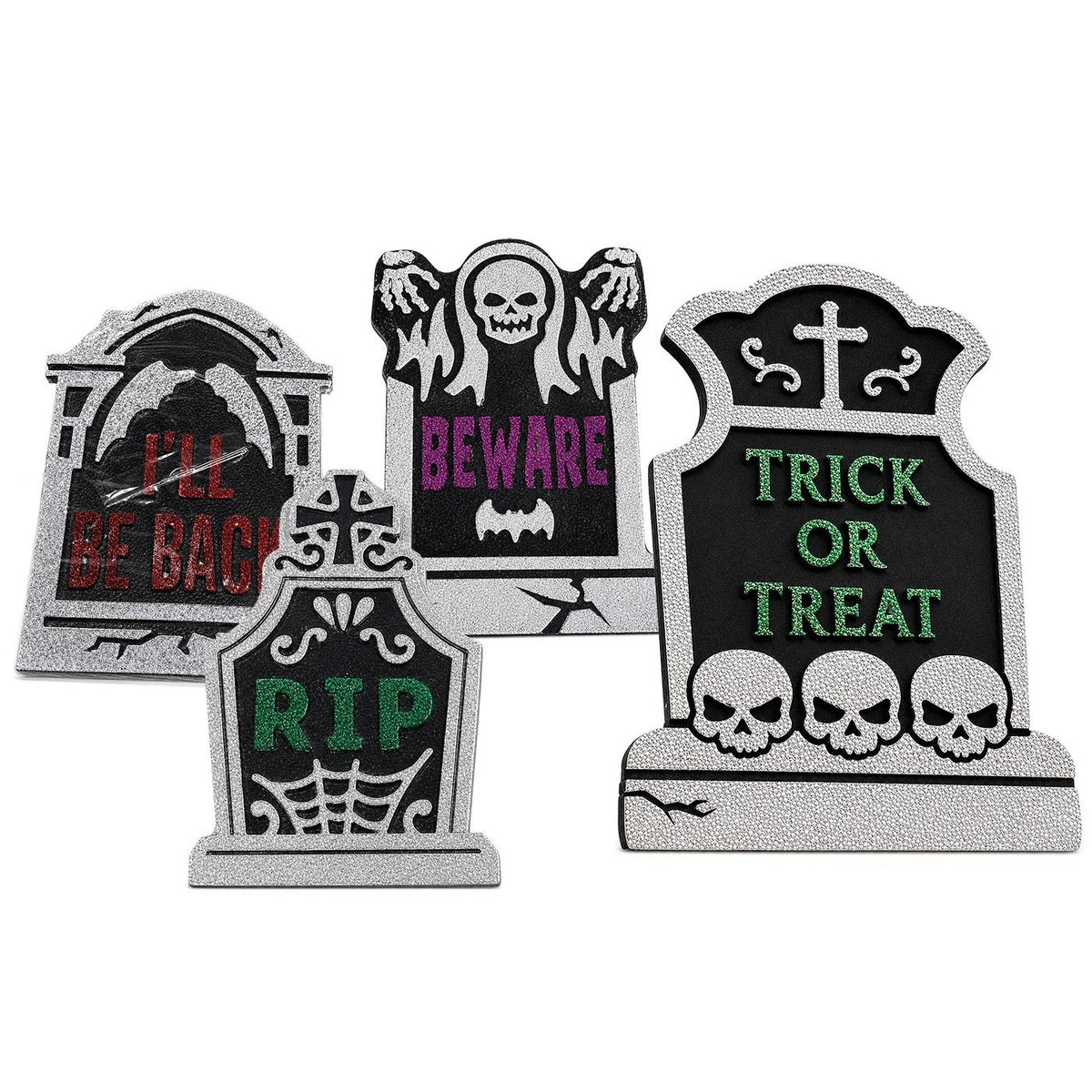 Διακοσμητικές Ταφόπλακες Halloween με Glitter – Διάφορα Σχέδια